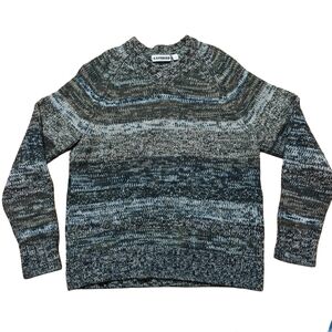 Y2K Express grey & green ombre men's lambs wool sweater Size L